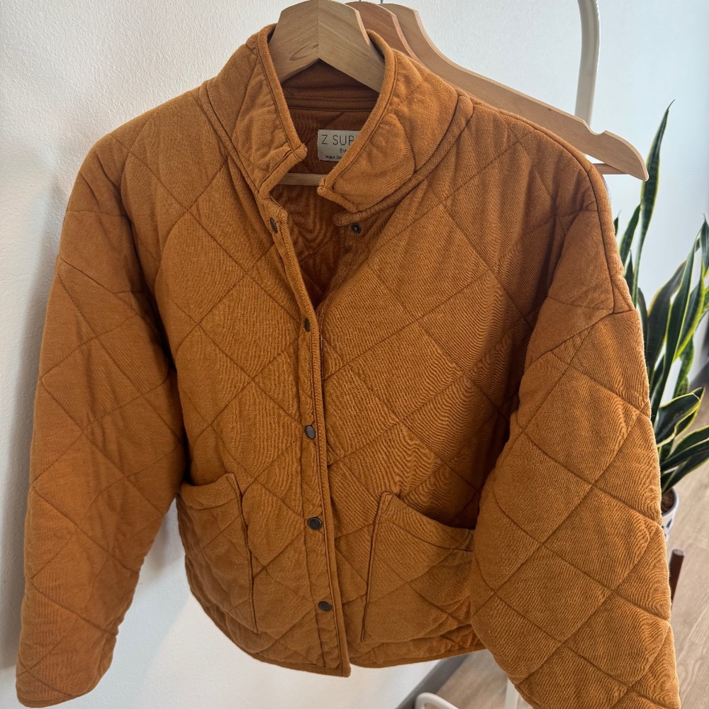 Z Supply Quilted Jacket in Rust Brown